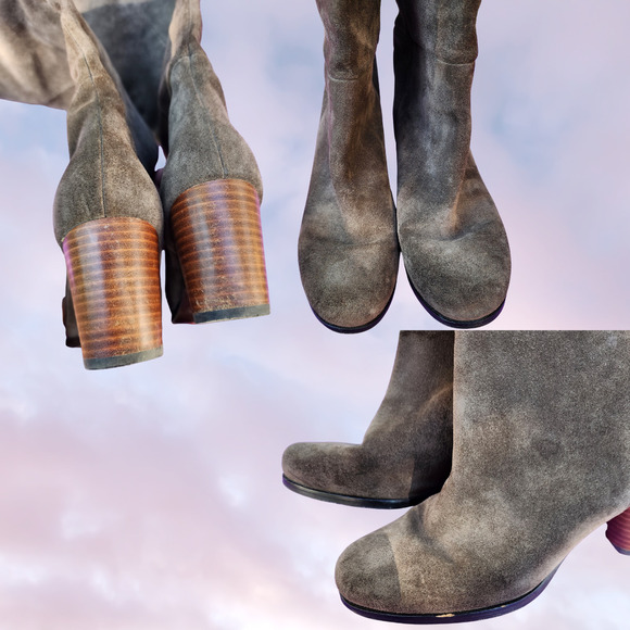 Camper Gray Brown Boho Trendy Western Chic Suede Heeled Boot Sz Womens 8.5 - Picture 3 of 5